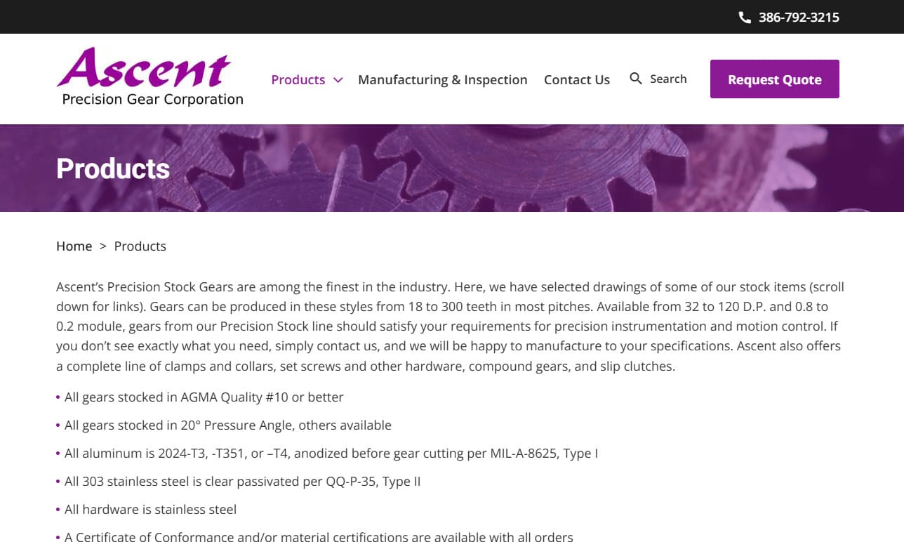 Ascent Precision Gear Corporation Ascent Precision Gear Corporation